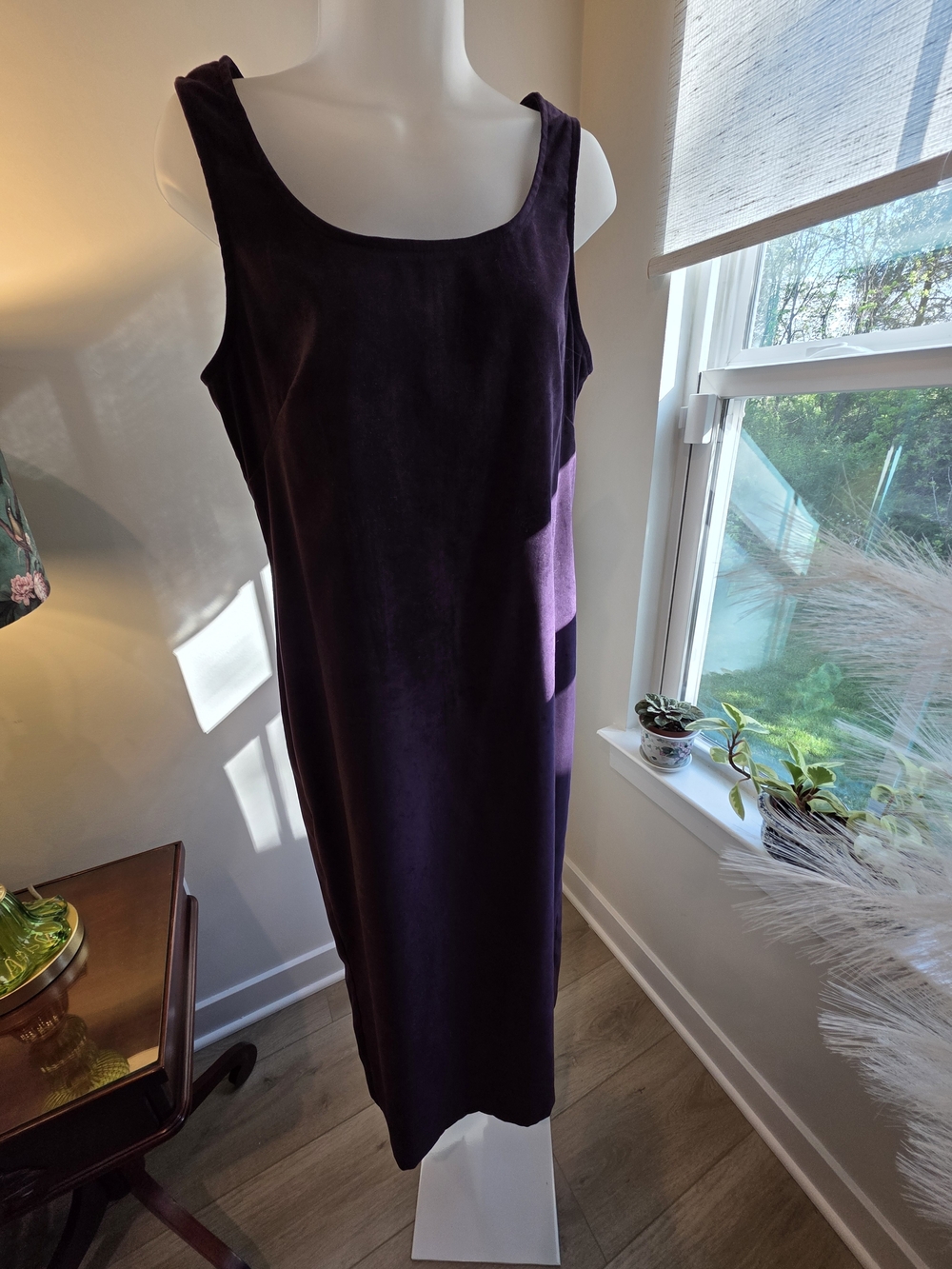 Jessica Howard Plum Sleeveless Maxi Dress with Scoop Neck Size M/L 90s Lagenlook - Picture 15 of 16